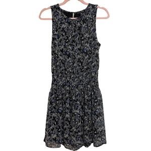 Aqua Sleeveless Keyhole Back Floral Dress